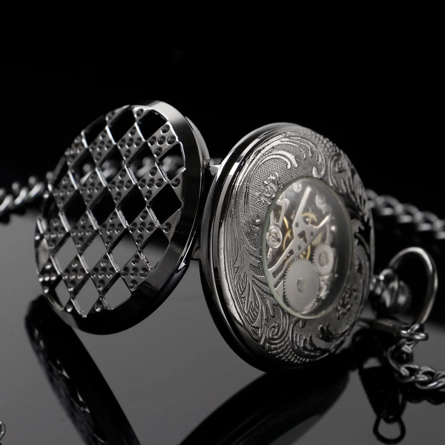 Класичний чоловічий механічний кишеньковий годинник, римські цифрові стрілки, фото №6 Класичний чоловічий механічний кишеньковий годинник, римські цифрові стрілки, фото №6