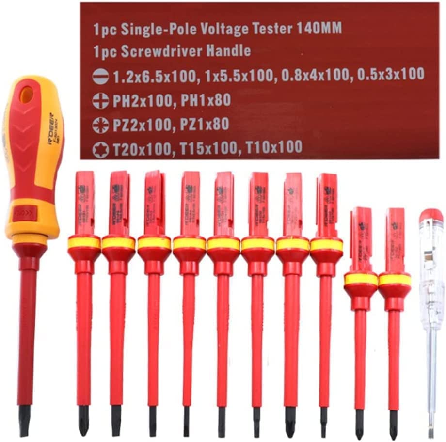 Набір викруток Roundsky 13 штук VDE ізольовані високовольтні 1000 В магнітний шліцевий Torx, фото №7 Набір викруток Roundsky 13 штук VDE ізольовані високовольтні 1000 В магнітний шліцевий Torx, фото №7