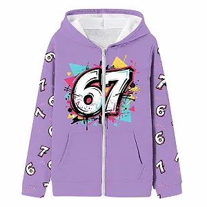 Худи Six Seven 67 Meme Девочка Длинный рукав Толстовка с капюшоном С 67 Принтом Пуловер Повседневный Свитшот Уличный свитшот Девочка Мальчик Jumper для досуга - Фото 1