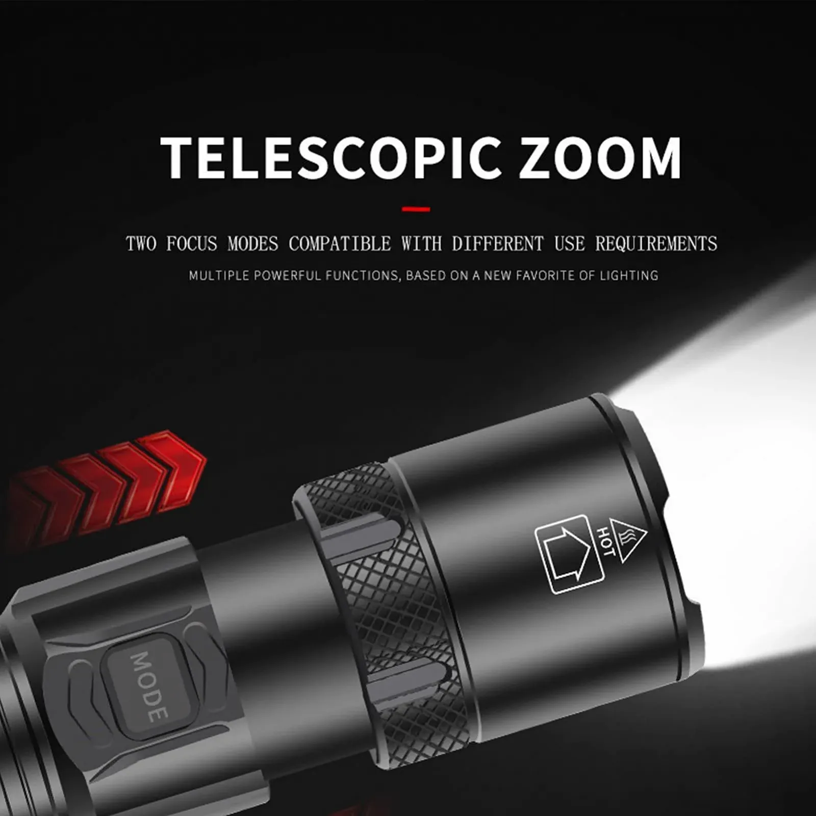 Кемпинговый фонарь LED Ultra Bright USB зарядка Алюминиевый сплав Регулируемый фокус света для походов кемпинга чрезвычайных ситуаций 245 г, фото №7