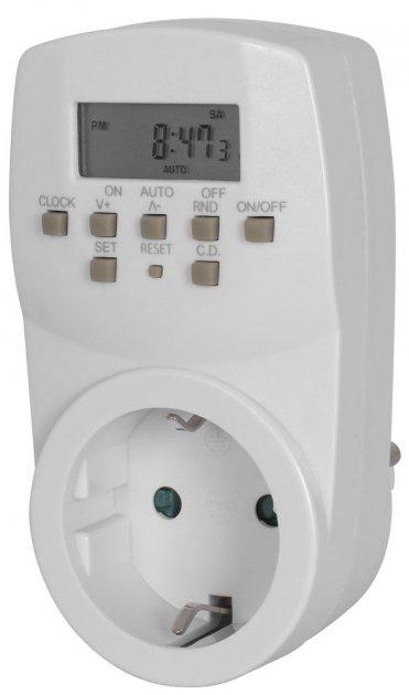 Таймер электронный розеточный e.control.t13, недельное программирование реле 8 А, фото №1