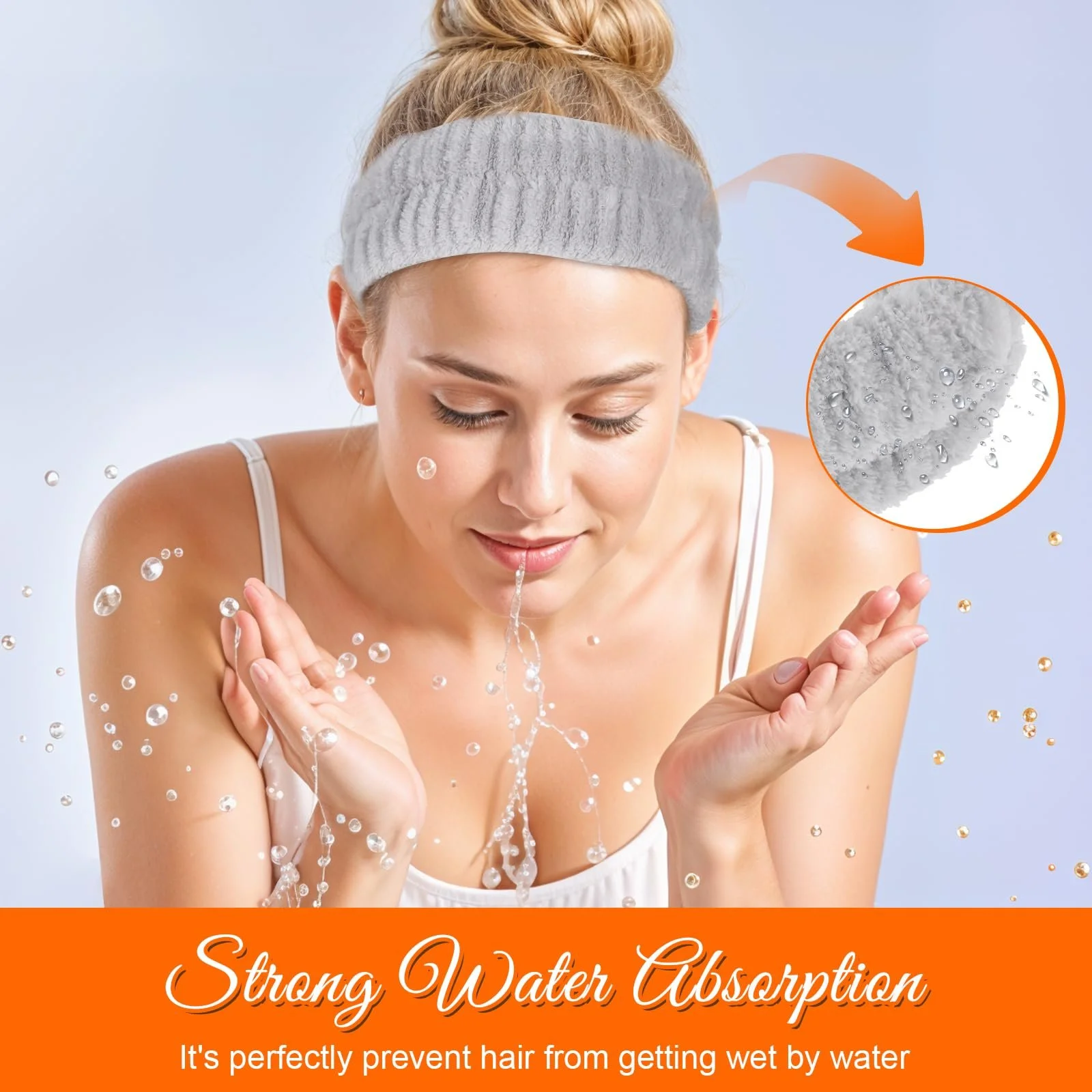 Набір з 2 косметичних пов'язок для волосся для макіяжу та вмивання, фото №2