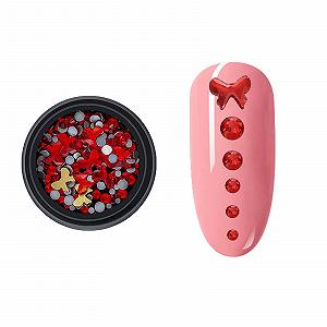 Стрази для нігтів Icing Set 1 Коробка Червоний бант 4 Пласкі стрази - Фото 1