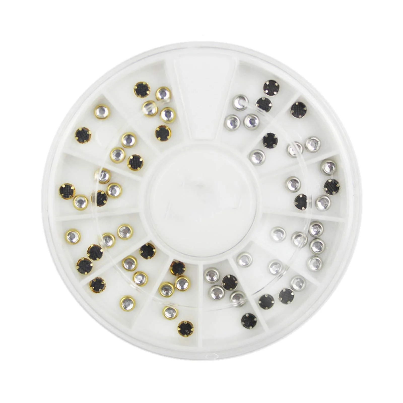 Бісер для нігтів, 4 коробки, стрази, круглі багатокутні, фото №2