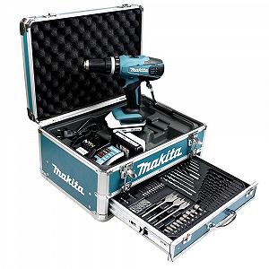 Шуруповерт Makita HP457DWEX4 LI 18V / 1.3Ah 13 мм (2 батареї + набір аксесуарів) - Фото 1