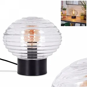 Настільна лампа Gualtar E14 15.5 см Чорна/Прозора - Фото 1