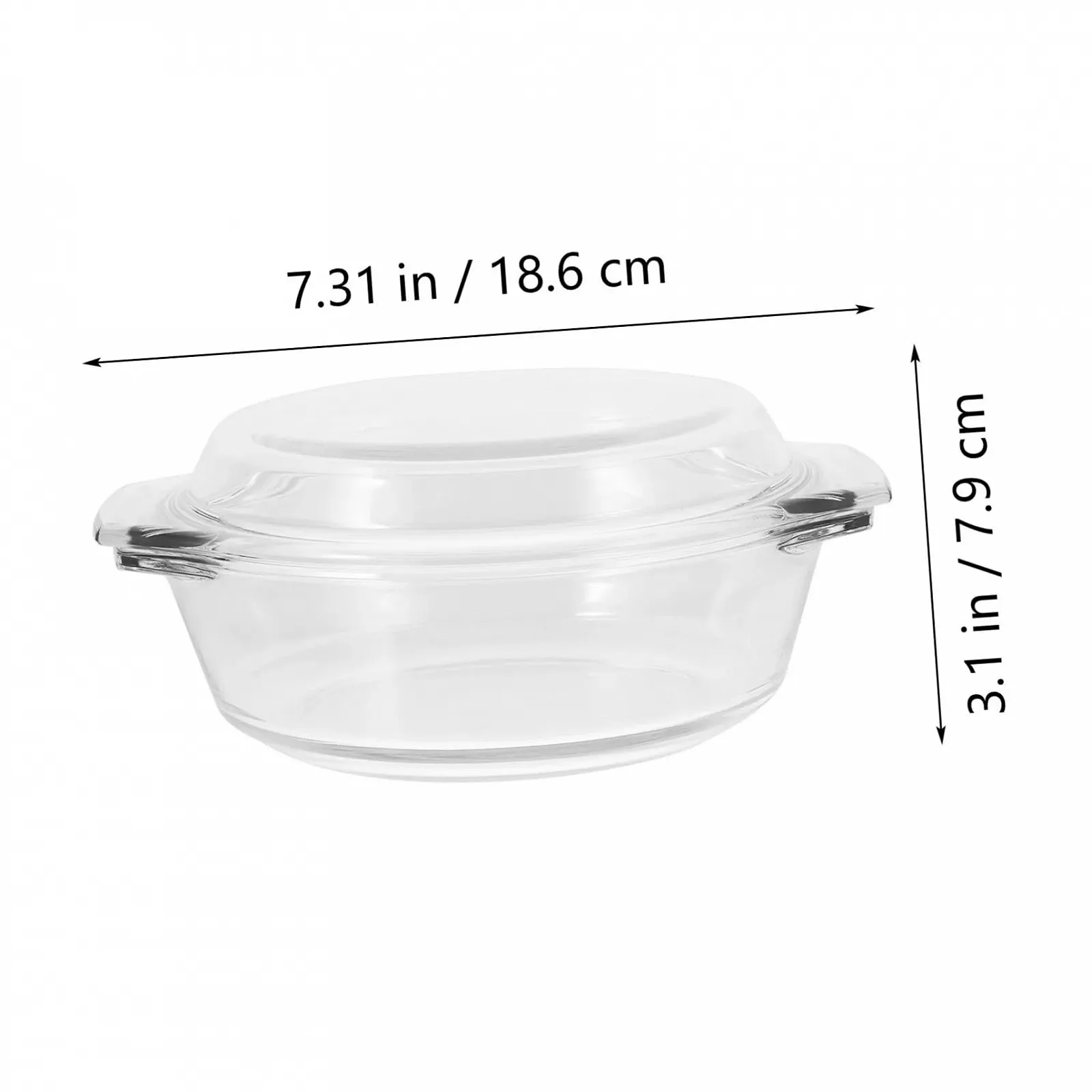 Форма для запекания BESPORTBLE Стеклянная с крышкой и ручками Круглая Термостойкая, фото №2