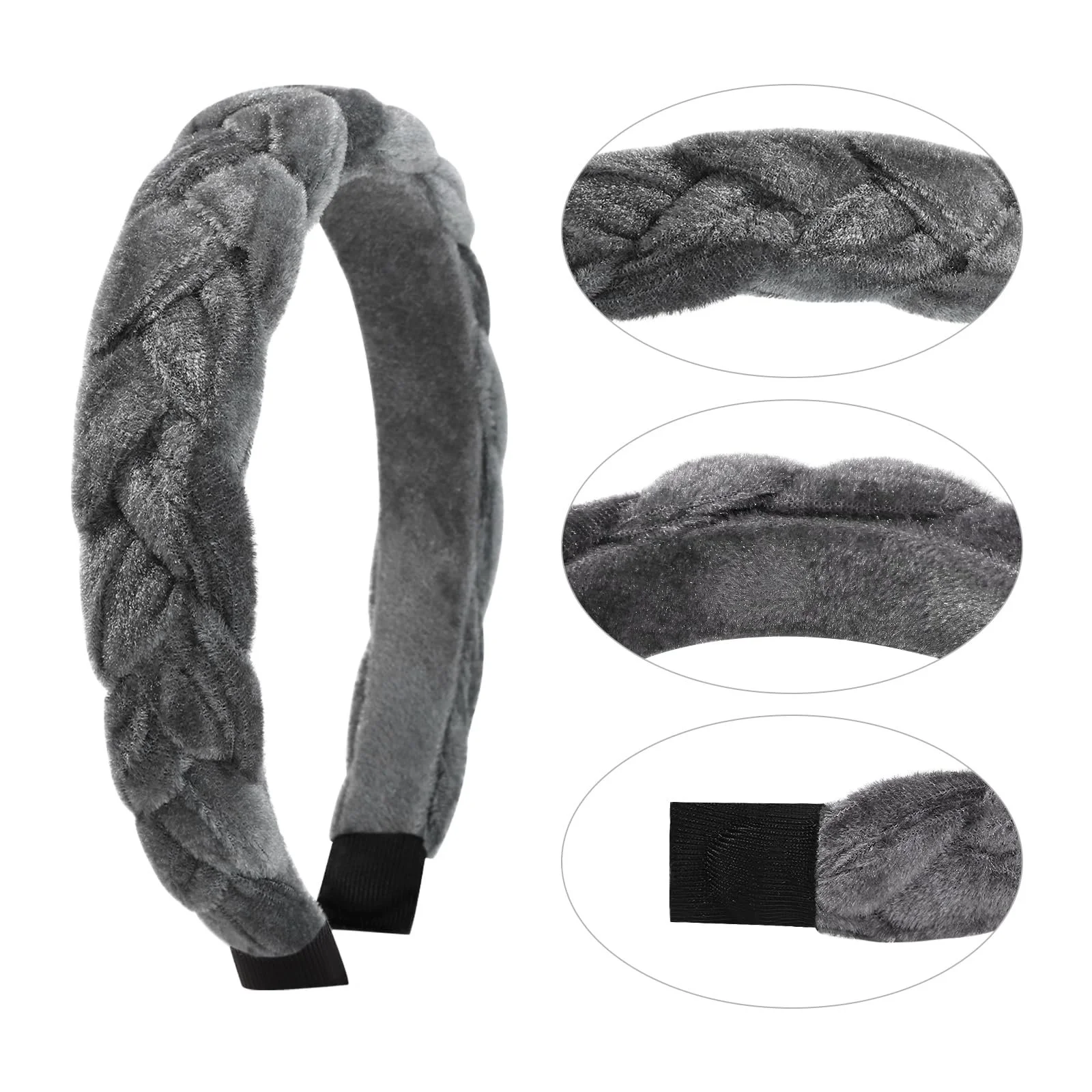 Обруч Плетіння Оксамитний Різні Кольори, 4 шт, фото №5