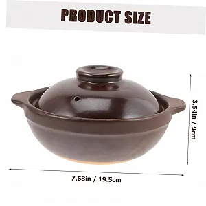 Керамічна каструля для тушкування З кришкою Термостійка Коричнева synthetic.ua - Фото 1