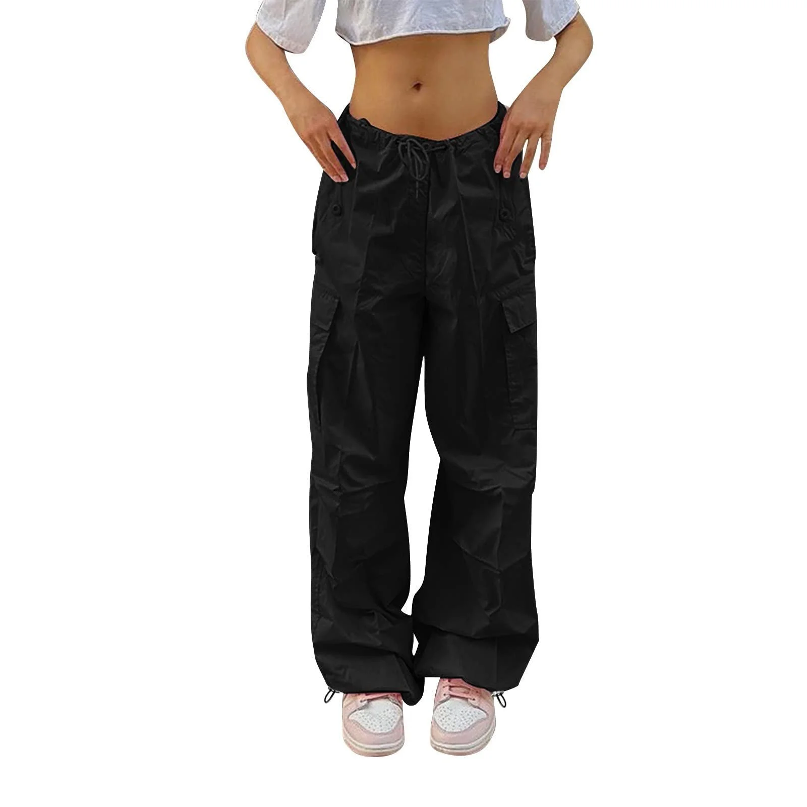 Штаны Cargo Ladies Plus Size Gérique 2024 AI, прямые, латексные, блестящие, фото №1