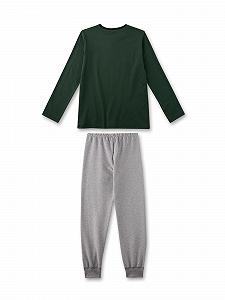 Піжама Sanetta для хлопчиків довга Зелена з бавовни synthetic.ua - Фото 1