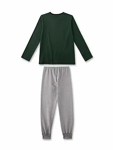 Пижама Sanetta для мальчиков длинная Зеленая из хлопка synthetic.ua - Фото 1
