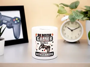 Копилка керамическая Геймерская персонализированная белая synthetic.ua - Фото 1