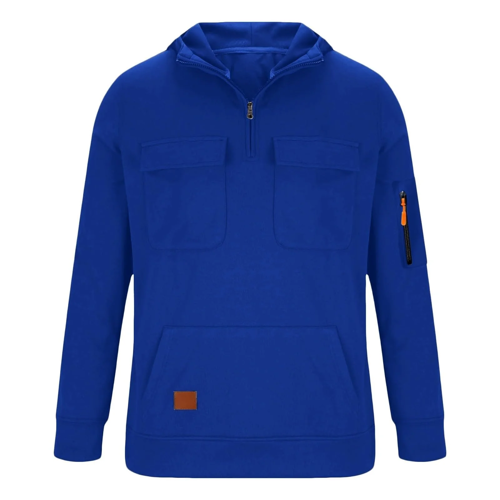 Пуловер для мальчиков, Толстовка с капюшоном, Флисовая куртка с длинными рукавами, с карманами, Удобная верхняя одежда, Зимний, Повседневный, Спортивный стиль, фото №6