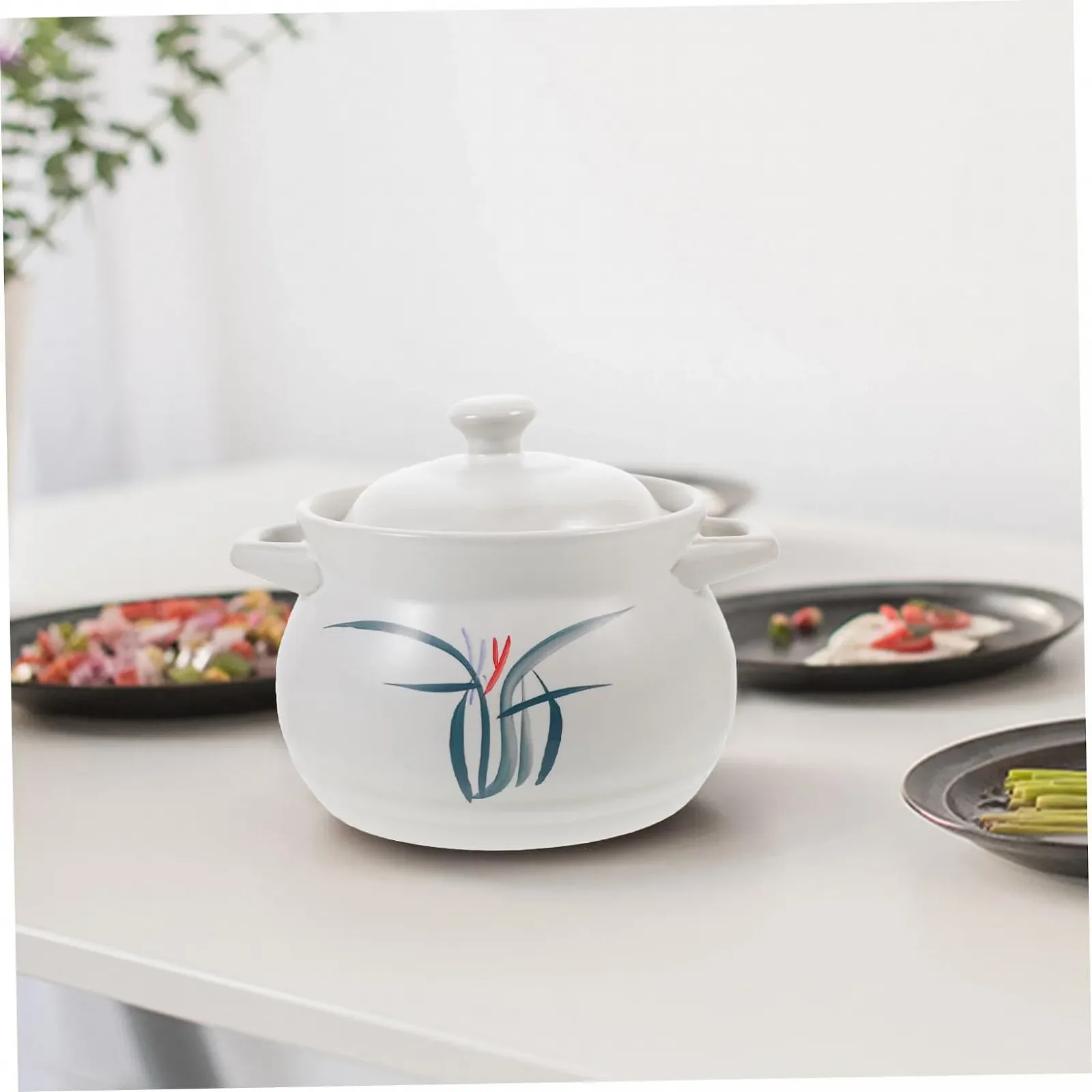 Кастрюля TIDTALEO керамическая круглая с крышкой термостойкая большая, фото №6