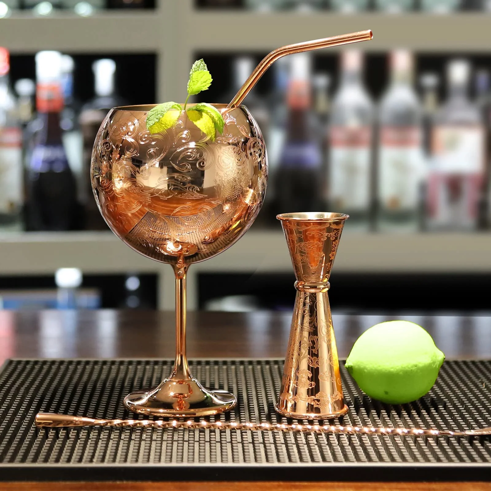 Набір келихів для джин-тоніку класу люкс Gin and Tonic, коктейльних винних келихів з нержавіючої сталі, фото №2