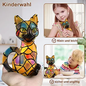 Настільна лампа Aohcae Mosaic Cat LED Tiffany полірезин USB 3D дизайн [Energy Class A] synthetic.ua - Фото 1