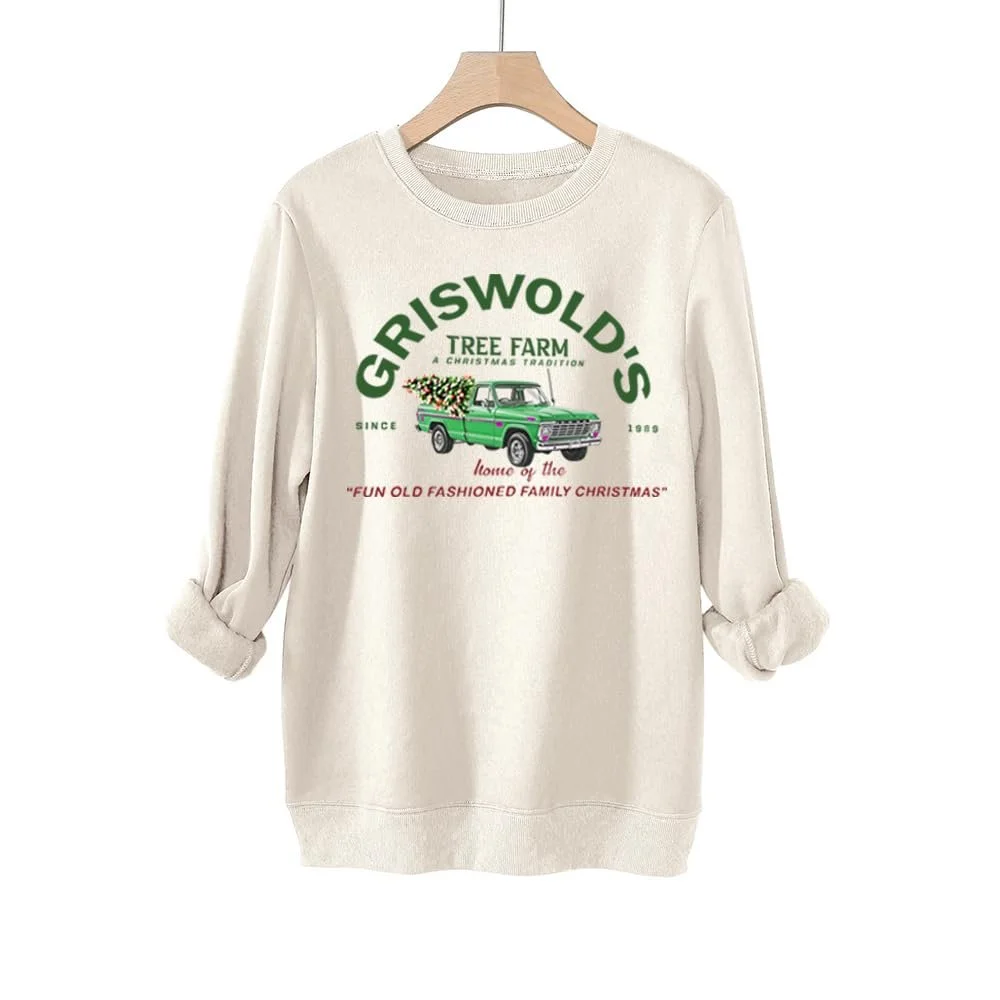Женский Свитшот MLZHAN Griswold's Tree Farm, Теплый Осенний Зимний Рождественский Семейный Принт, Длинный Рукав, фото №4