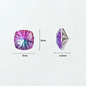 Стрази для нігтів 50 шт, Самоцвіти, Скло з гострим дном, 3D блискітки, synthetic.ua - Фото 1