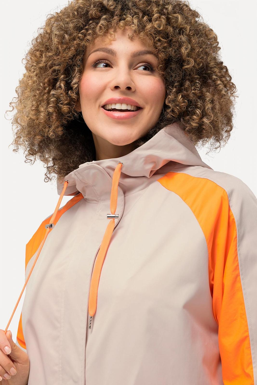 Куртка Ulla Popken Plus Size HYPRAR, водоотталкивающая, с капюшоном, лента на подоле, 824247, фото №3