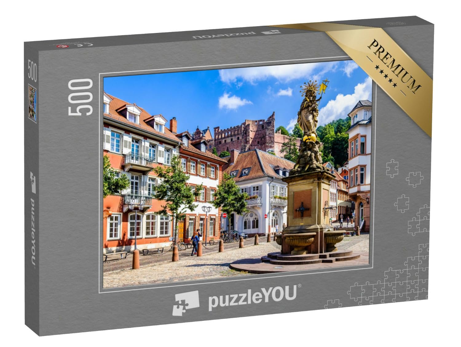 Пазл puzzleYOU Heidelberg, Heidelberg Castle, German Cities "Picturesque Old Town of Heidelberg in Germany" 500 элементов, фото №1