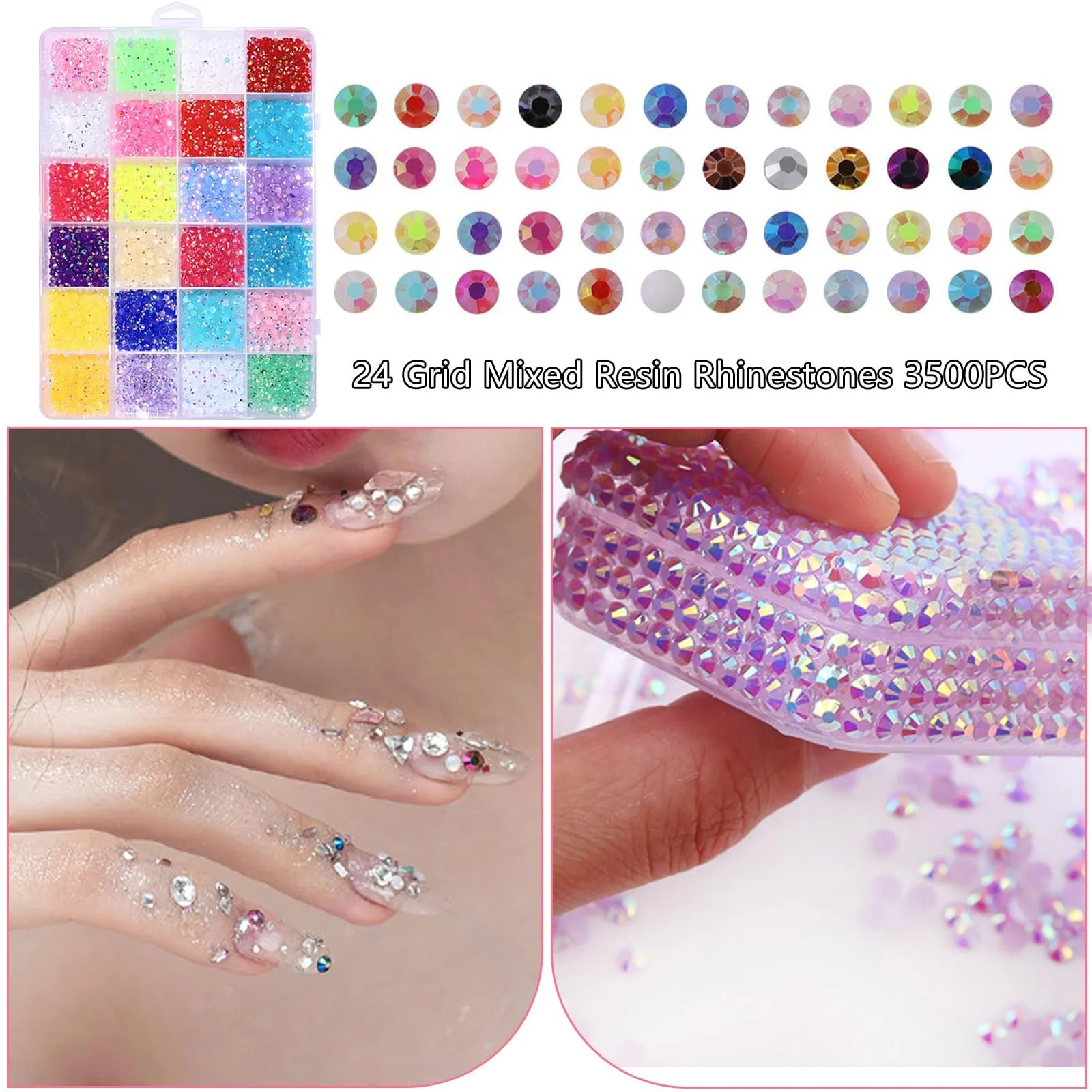 Стразы для ногтей Bedazzler Kit 3500 штук С пинцетом и ручкой-дотсом Набор для творчества, фото №3 Стразы для ногтей Bedazzler Kit 3500 штук С пинцетом и ручкой-дотсом Набор для творчества, фото №3