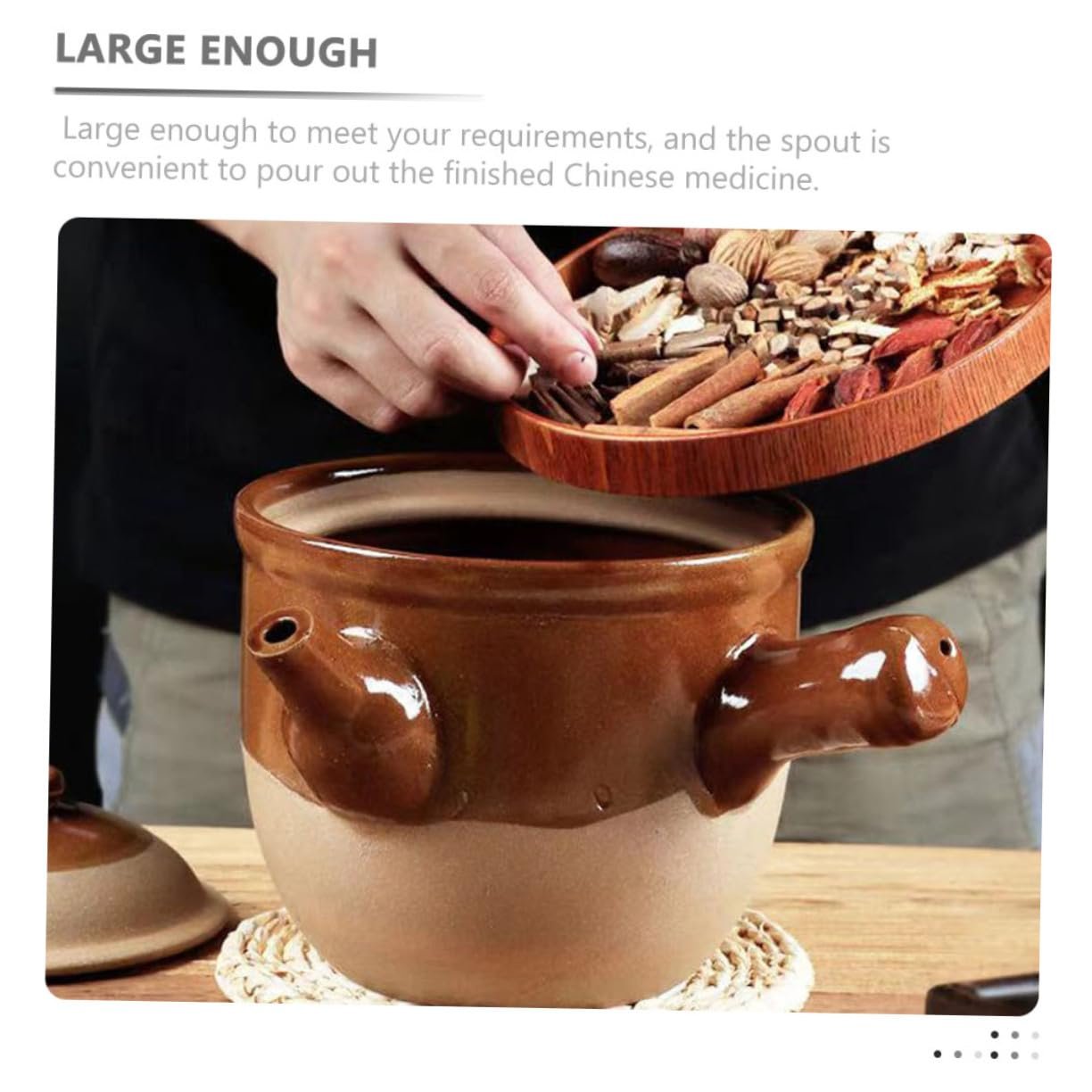 Ківш Small Chinese Clay Pot глиняний безшовний для приготування ліків, фото №9