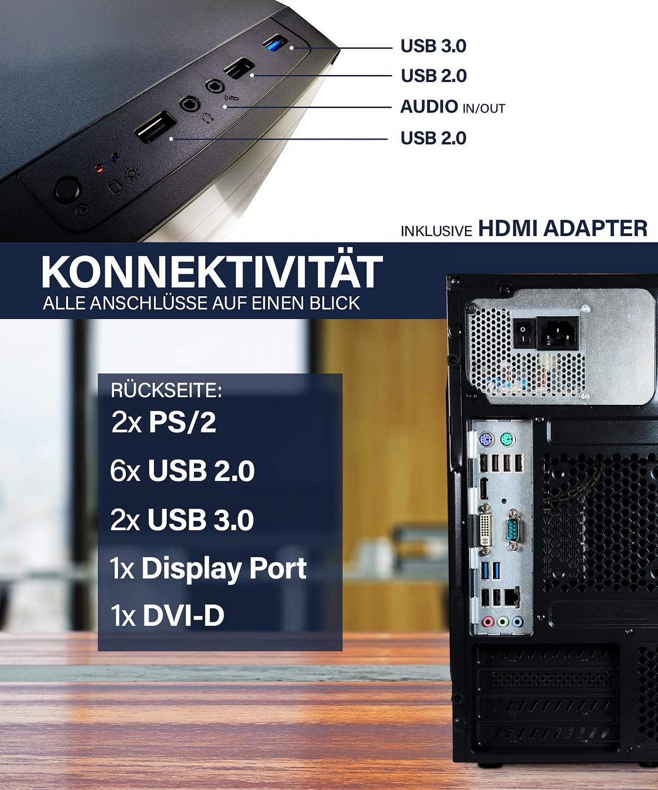 Комп'ютер HYPER BYTE Office PC Intel Quad Core i7 3.9GHz 16GB RAM 512GB SSD WiFi DVD+RW USB 3.0, фото №3