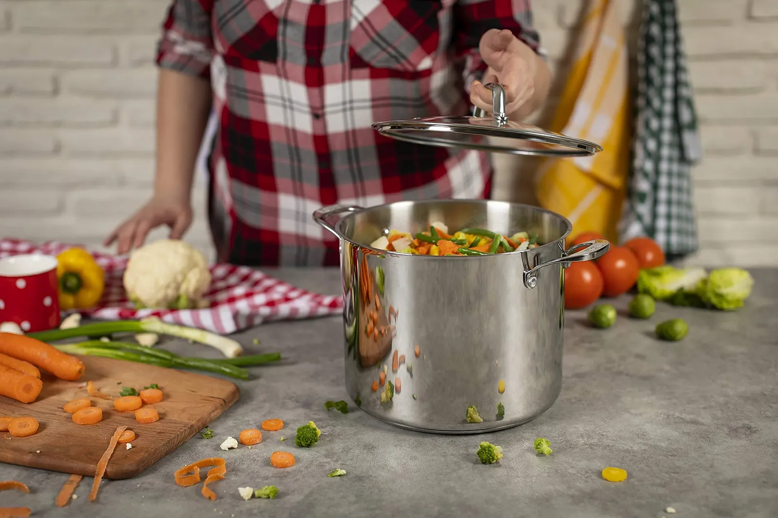 Каструля Kuhn Rikon Allround зі скляною кришкою 8.5 л / 24 см Нержавіюча сталь для індукції, фото №3