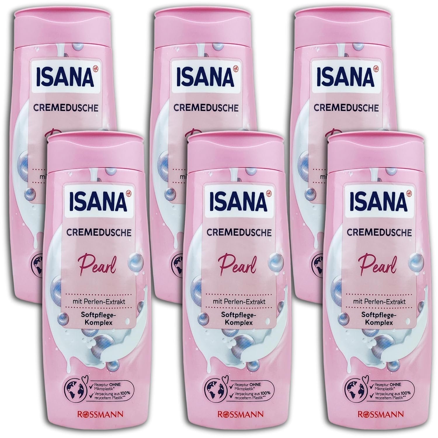 Крем-гель для душу Isana Pearl Набір із 6 штук 6 x 300 мл, фото №1 Крем-гель для душу Isana Pearl Набір із 6 штук 6 x 300 мл, фото №1