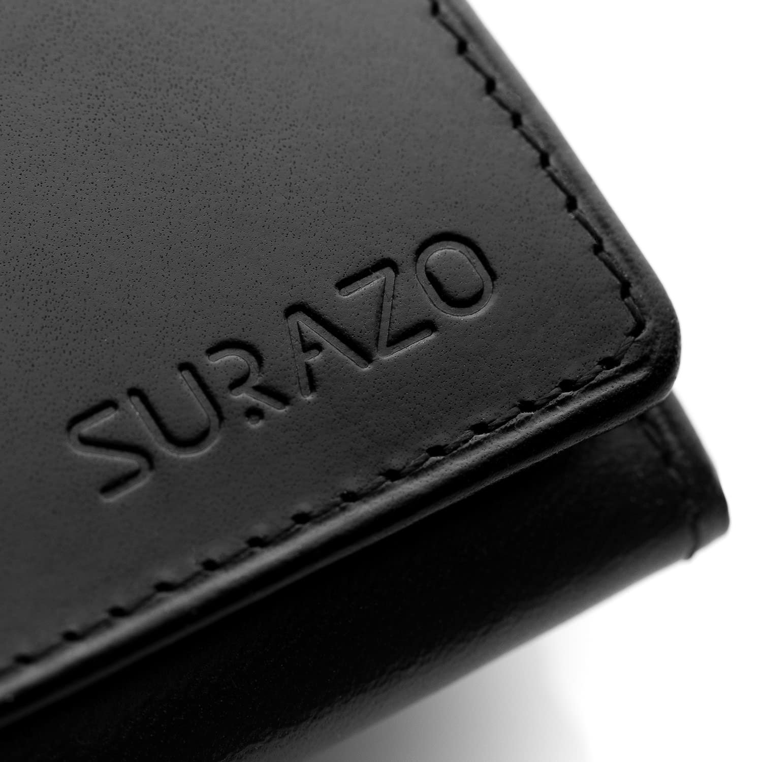 Кошелек Женский Кожаный SURAZO® Маленький Много Отделений 12 Отделений для Карт RFID Защита Отделение для Монет Черный Классический, фото №8