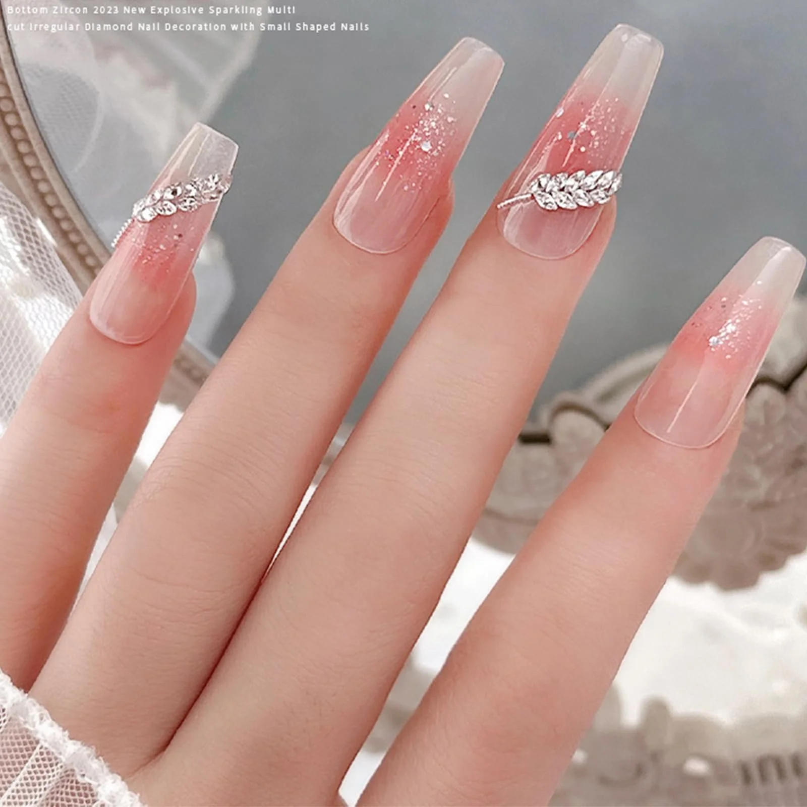 Украшения для ногтей из смешанного циркона, хрустальные бриллианты, 50 шт, фото №4