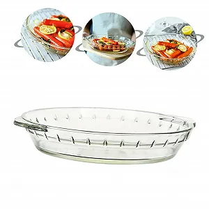 Тарілка для подачі Alipis Загартоване скло Термостійка Прозора для мікрохвильової печі synthetic.ua - Фото 1