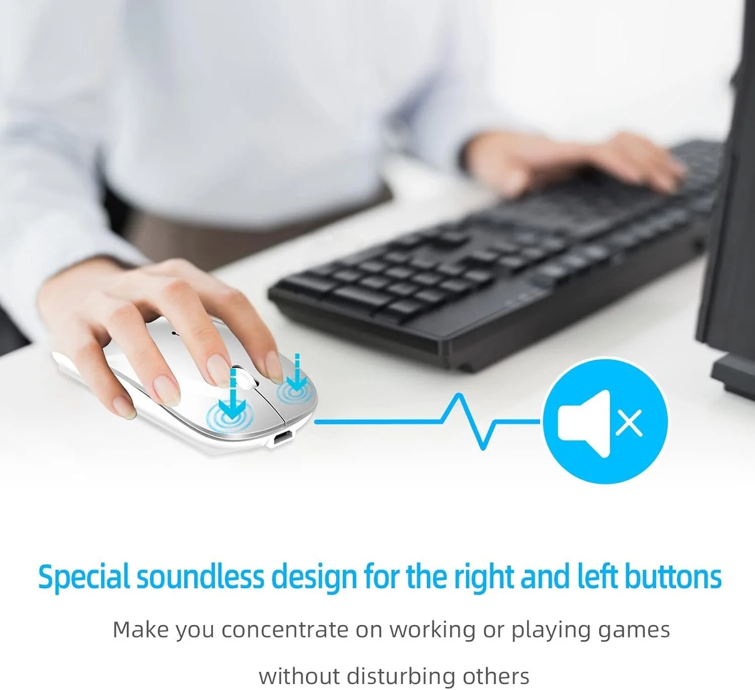 Мышь Беспроводная Bluetooth QYFP Перезаряжаемая, фото №5