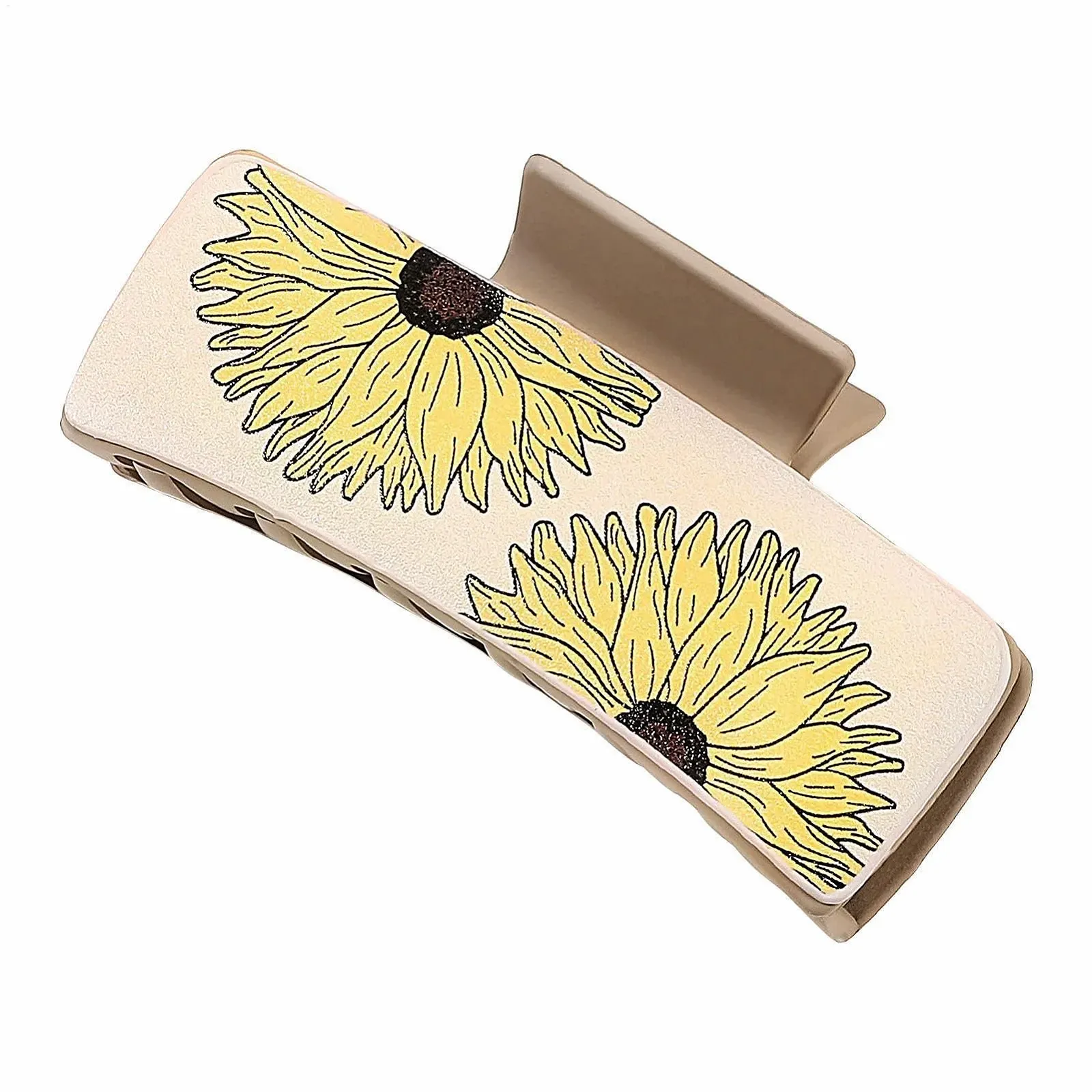 Заколка для волос Vintage, Заколка для волос с гладкими зубьями для причесок, Желтый / Бежевый, фото №8