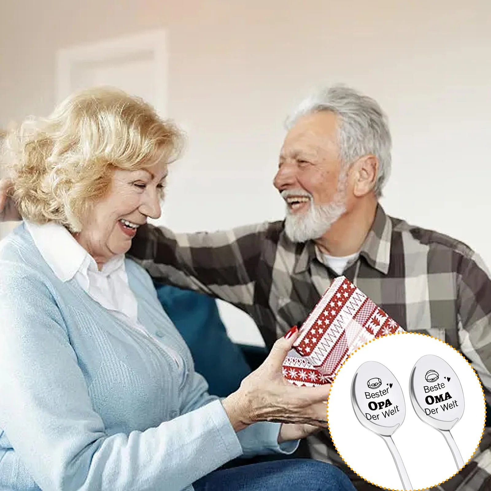 Ложка Кавова з гравіюванням Beste Oma Opa Der Welt (2 шт.), фото №7 Ложка Кавова з гравіюванням Beste Oma Opa Der Welt (2 шт.), фото №7