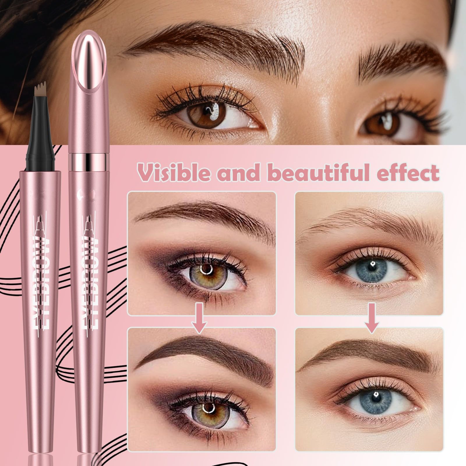 Олівець для брів Eyebrow Microblading Pen Waterproof 2024 Light Coffee, фото №6