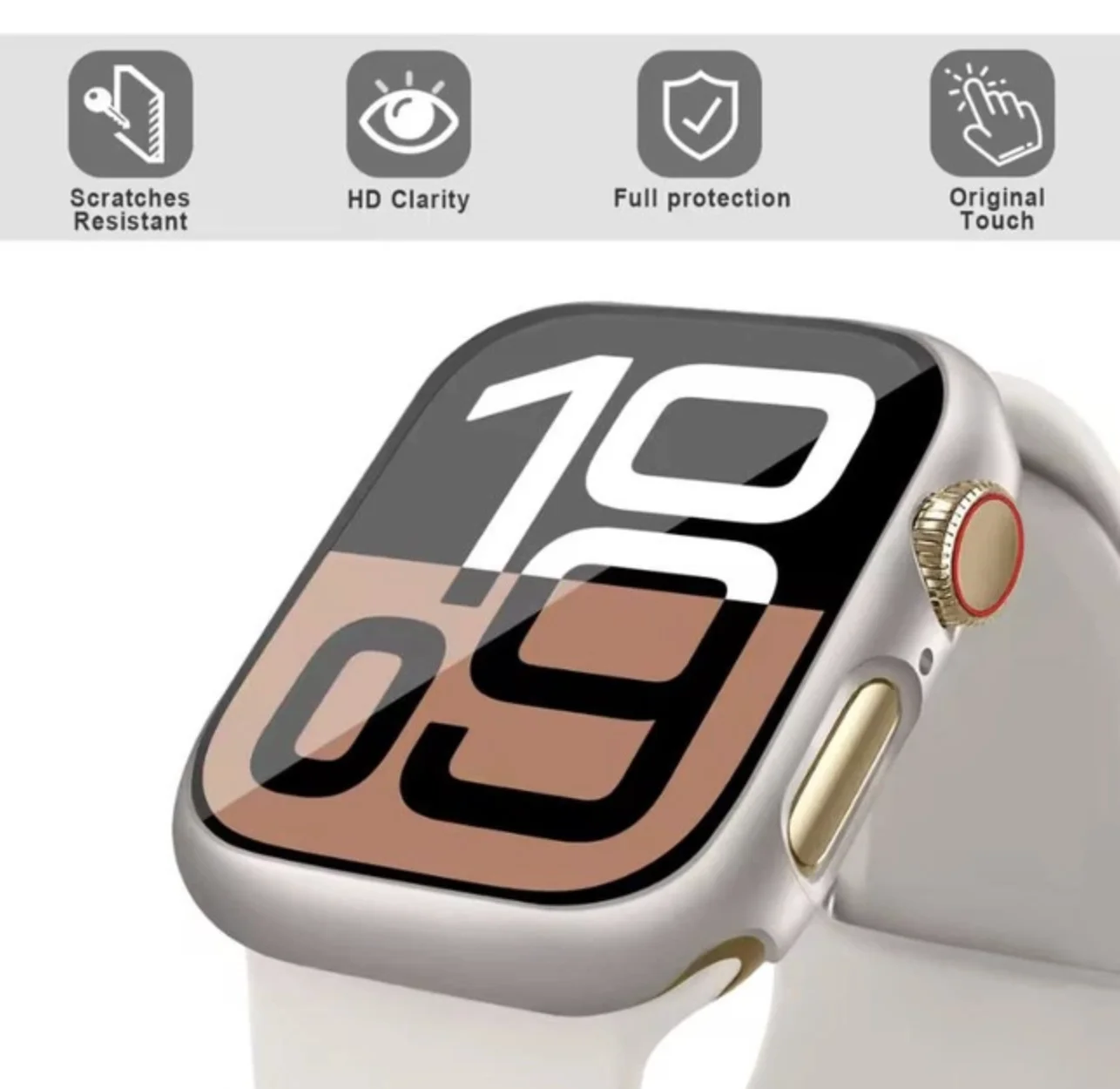 Захисний кейс зі склом для Apple Watch 46 мм Прозорий, фото №3