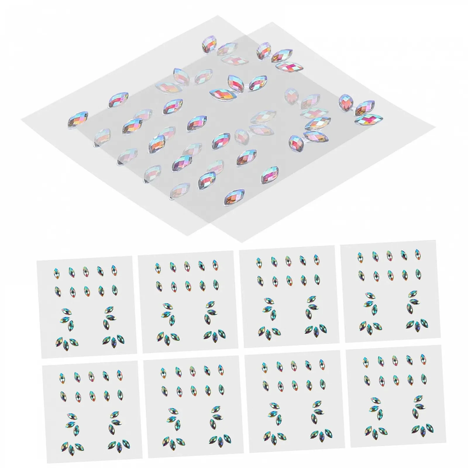 Набір Наклейки Коштовності Стрази для Марді Гра Фестивалю Листя, фото №2