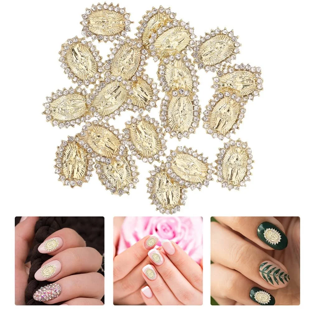 Украшения для ногтей Дева Мария 3D Ретро Украшения для ногтей Дева Гваделупская San Judas Религиозные украшения для ногтей, 30 шт, фото №9