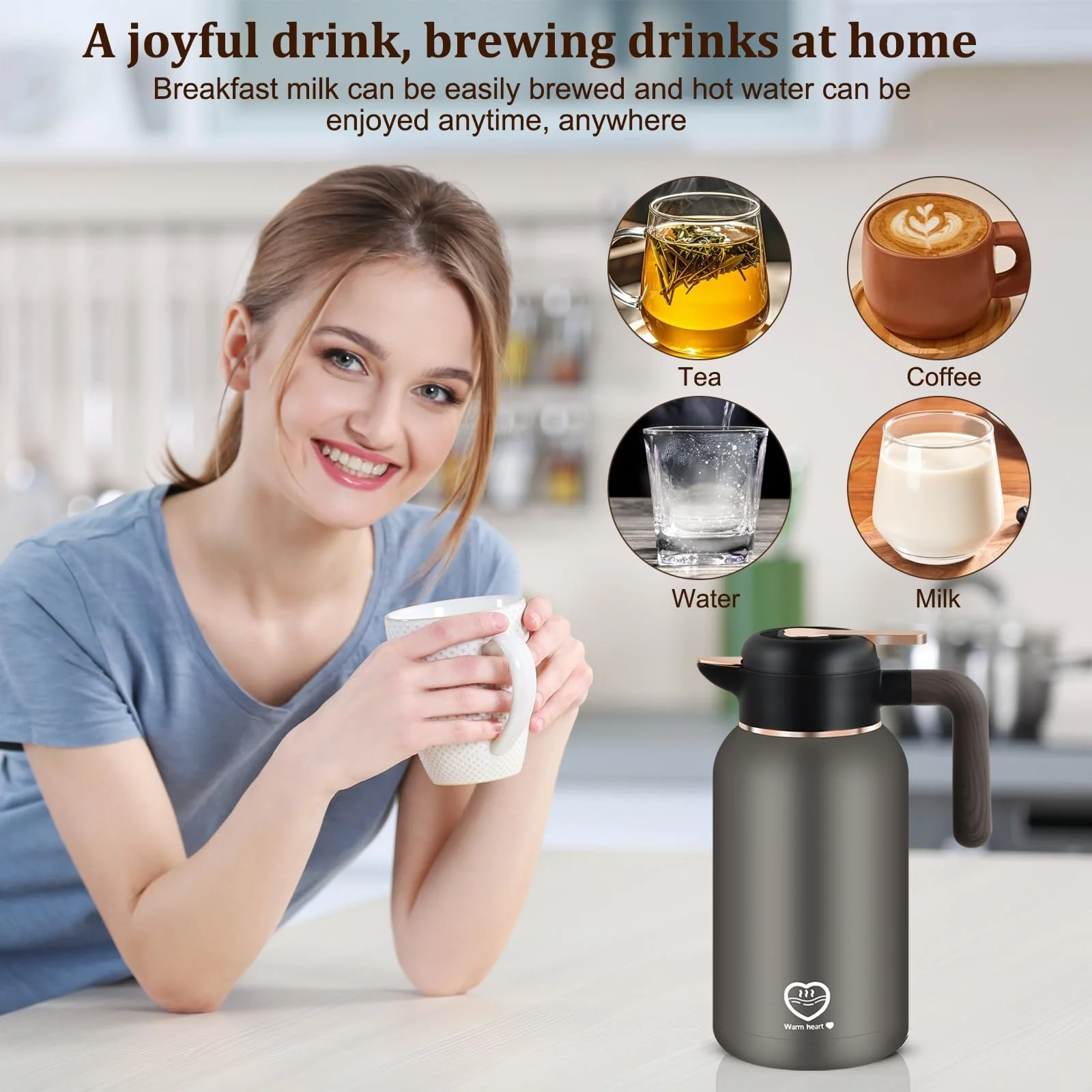 Термос-колба Кофейник 2L Нержавеющая сталь 304, фото №7