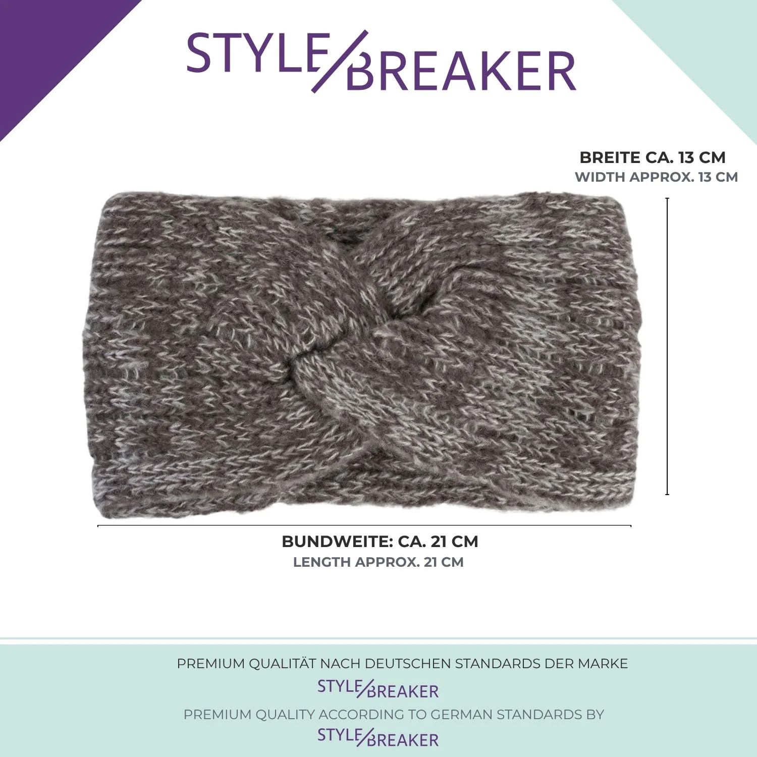 В'язана пов'язка на голову styleBREAKER 04026041 з візерунком у рубчик, вузлами, тепла зимова, фото №5 В'язана пов'язка на голову styleBREAKER 04026041 з візерунком у рубчик, вузлами, тепла зимова, фото №5