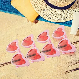 Сонцезахисні окуляри Серце Вінтажний стиль Рожевий, 4 шт synthetic.ua - Фото 1