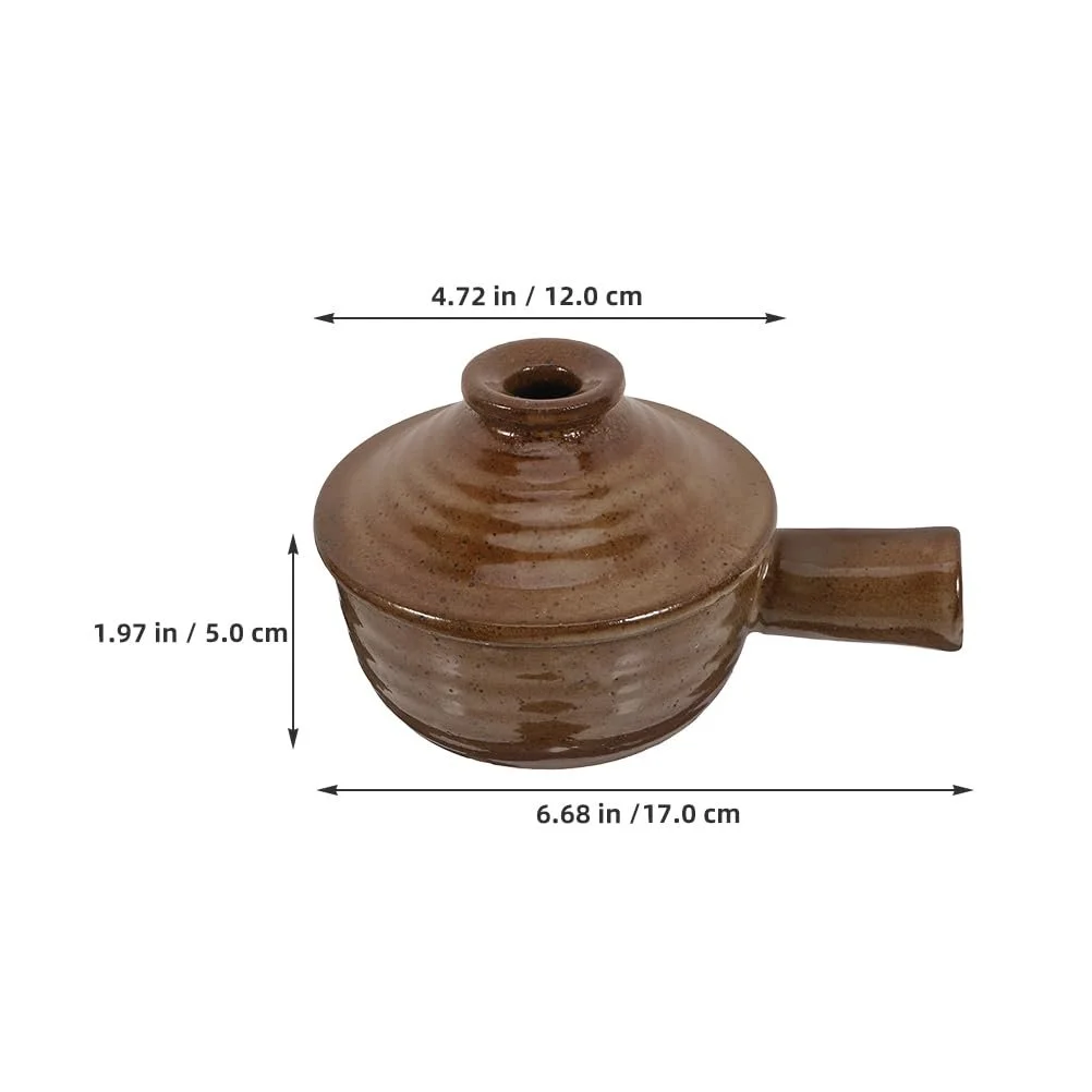 Набір горщиків для супу SOLUSTRE глиняних з кришкою та ручкою 350 мл 2 шт., фото №4