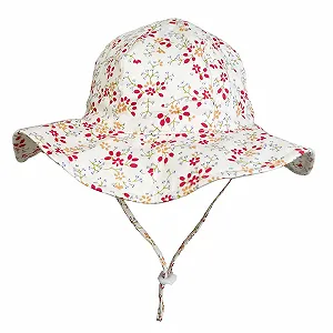 Шляпа от солнца Glücksvogel Baby хлопковая UPF 50+ с широкими полями регулируемая с принтом Unisex - Фото 1