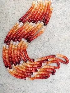 Бусины Круглые Мексиканский Огненный Опал 5-6 мм, нить длиной 40.5 см, камни для ожерелья и браслетов - Фото 1