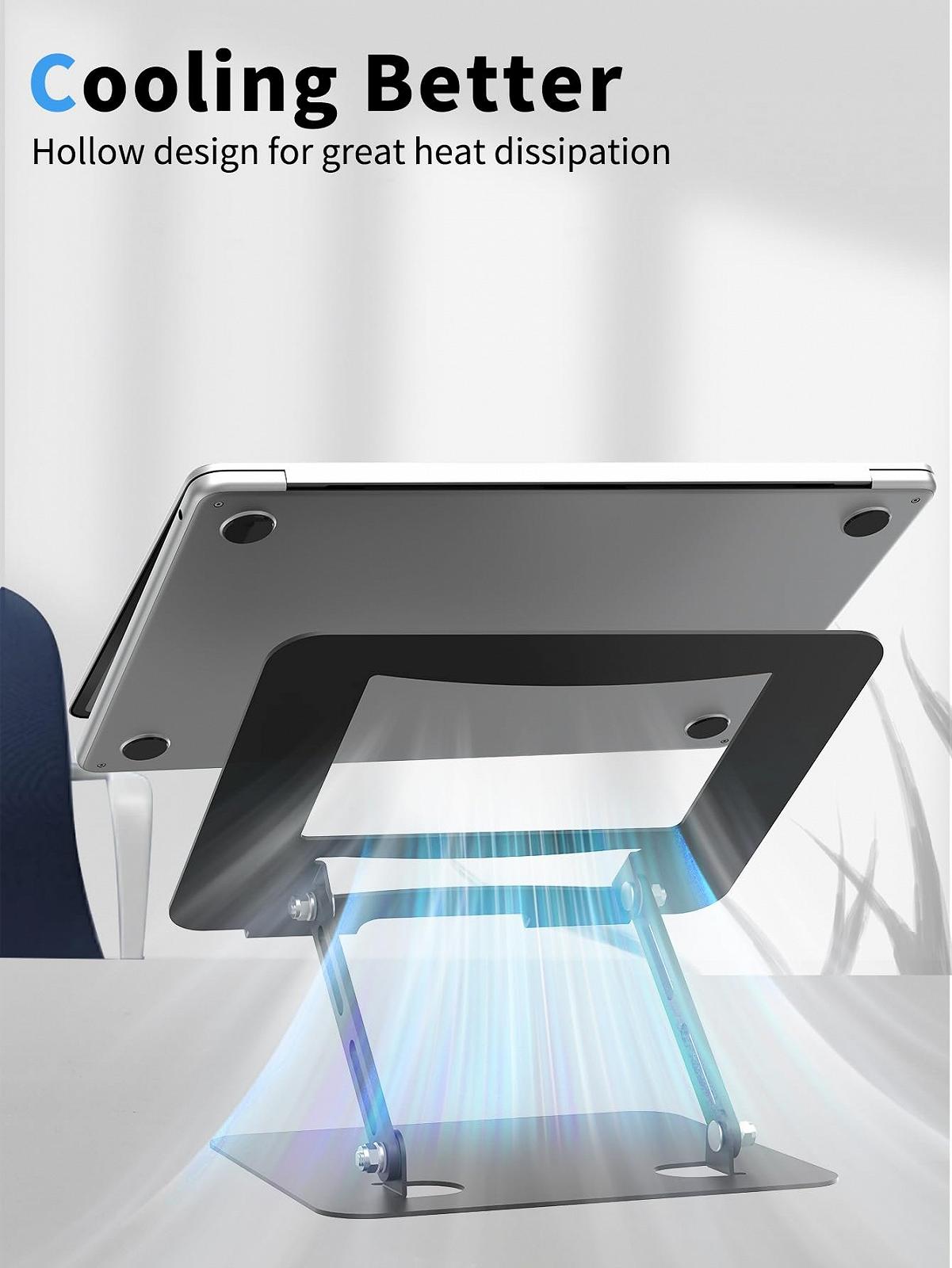 Підставка для ноутбука SOUNDANCE для столу зі стабільною важкою основою, регульована висота, багатокутна, ергономічна, фото №3