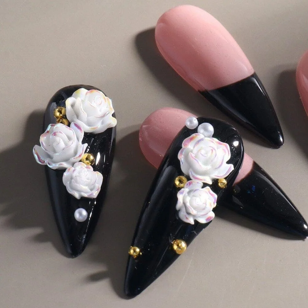 3D Камелия Украшения для ногтей 90 шт Белая Аврора Цветы из акриловой смолы DIY Аксессуары для маникюра, фото №6