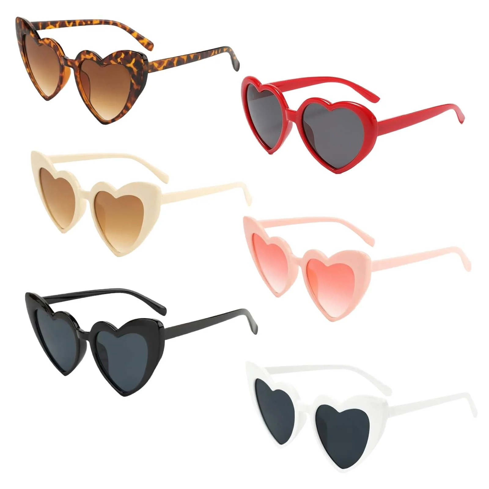 Сонцезахисні окуляри у формі серця Ahuananhu, набір 6 штук, фото №1 Сонцезахисні окуляри у формі серця Ahuananhu, набір 6 штук, фото №1