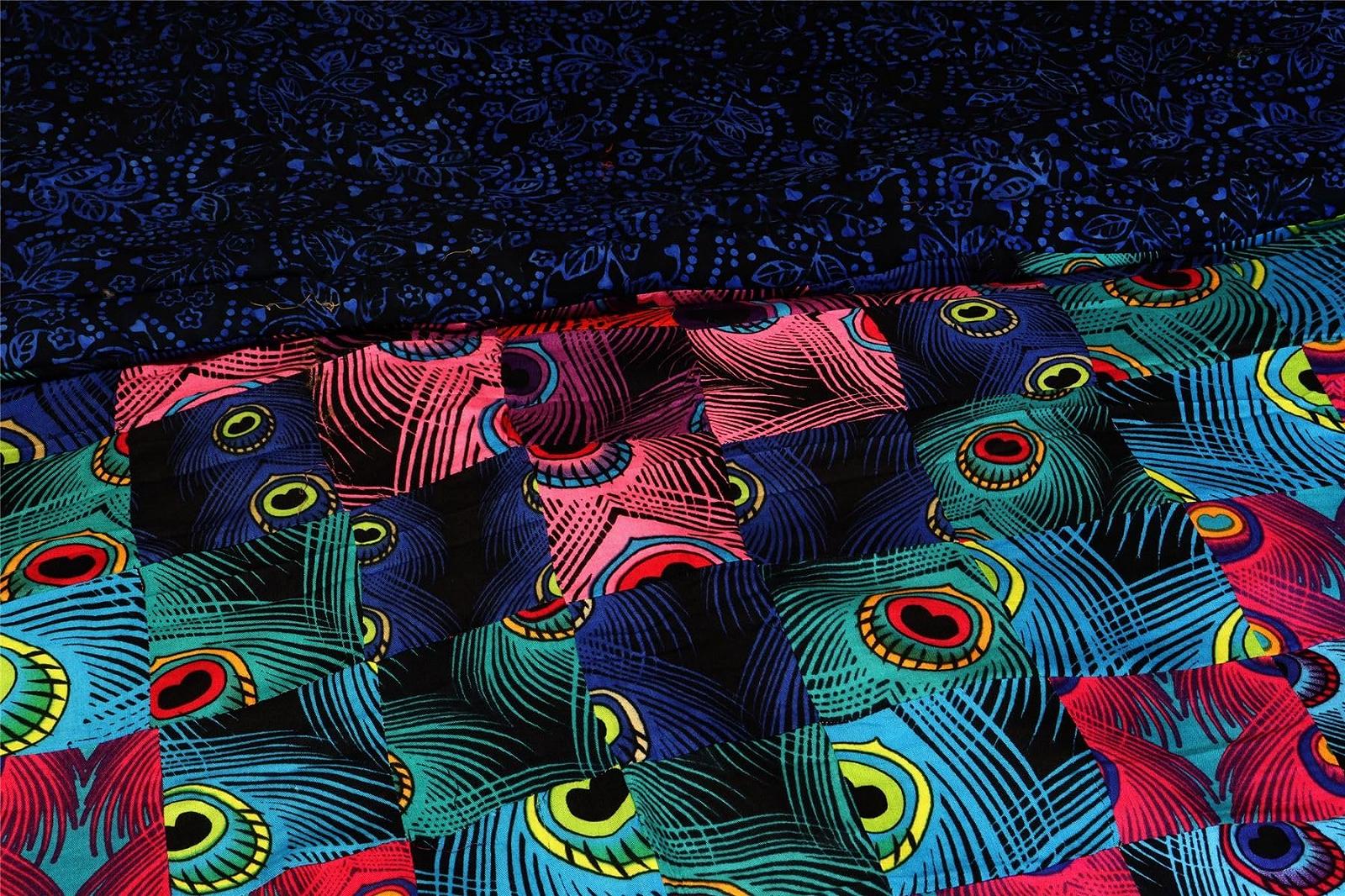 Покривало клаптикове LOUDelephant ручної роботи з принтом, фото №3 Покривало клаптикове LOUDelephant ручної роботи з принтом, фото №3